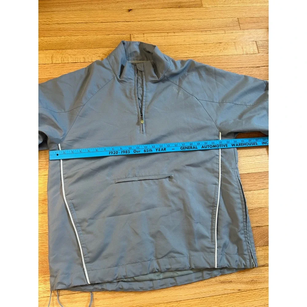 Rbk Reebok Hockey Mens Gray Quarter Zip Windbreaker Pullover Jacket M Reflective